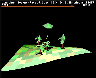 Flying over the treetops in Acorn Archimedes Lander